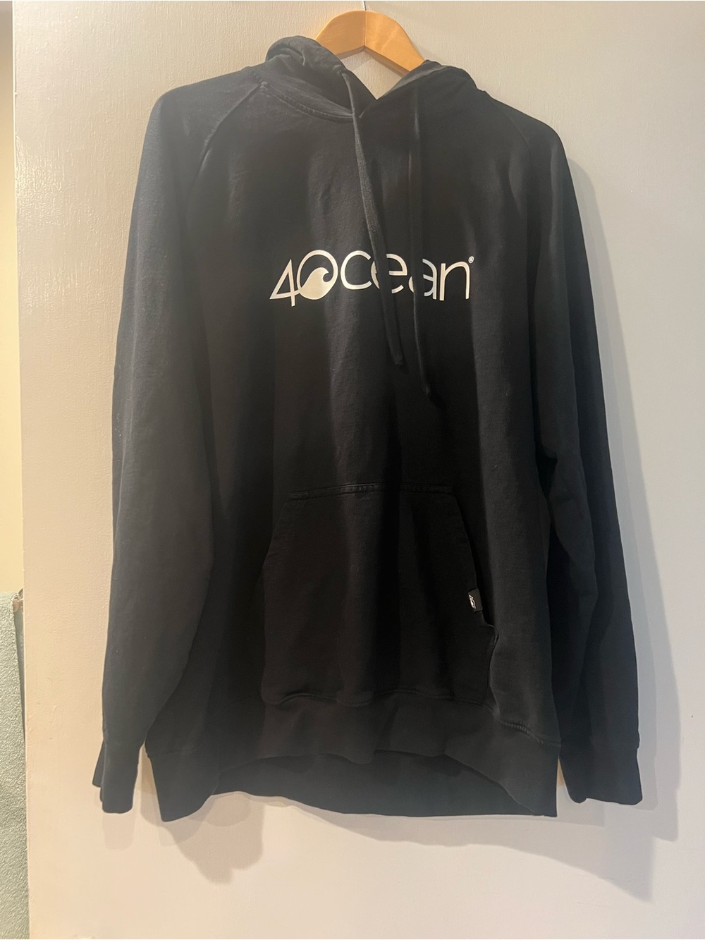 4ocean Black Logo Pullover Hoodie